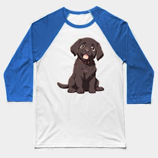 Cute Black Retriever Waiting Baseball T-Shirt